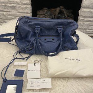 Balenciaga Maxi Twiggy Motorcycle Lambskin Leather Bag